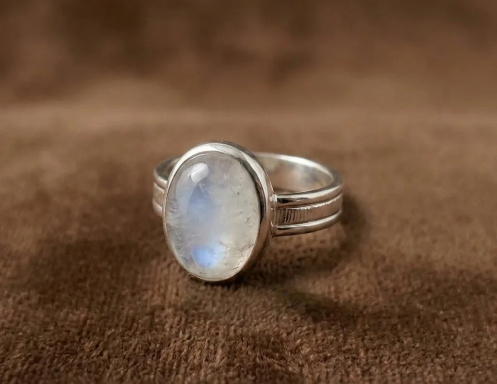 Sterling Silver Blue Chalcedony Cabochon Ring